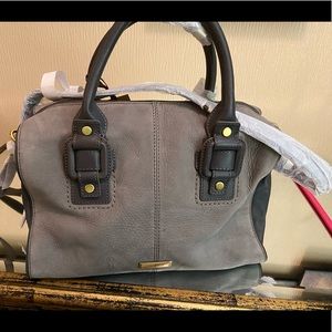 NWT Cole Haan gray suede and leather purse.
